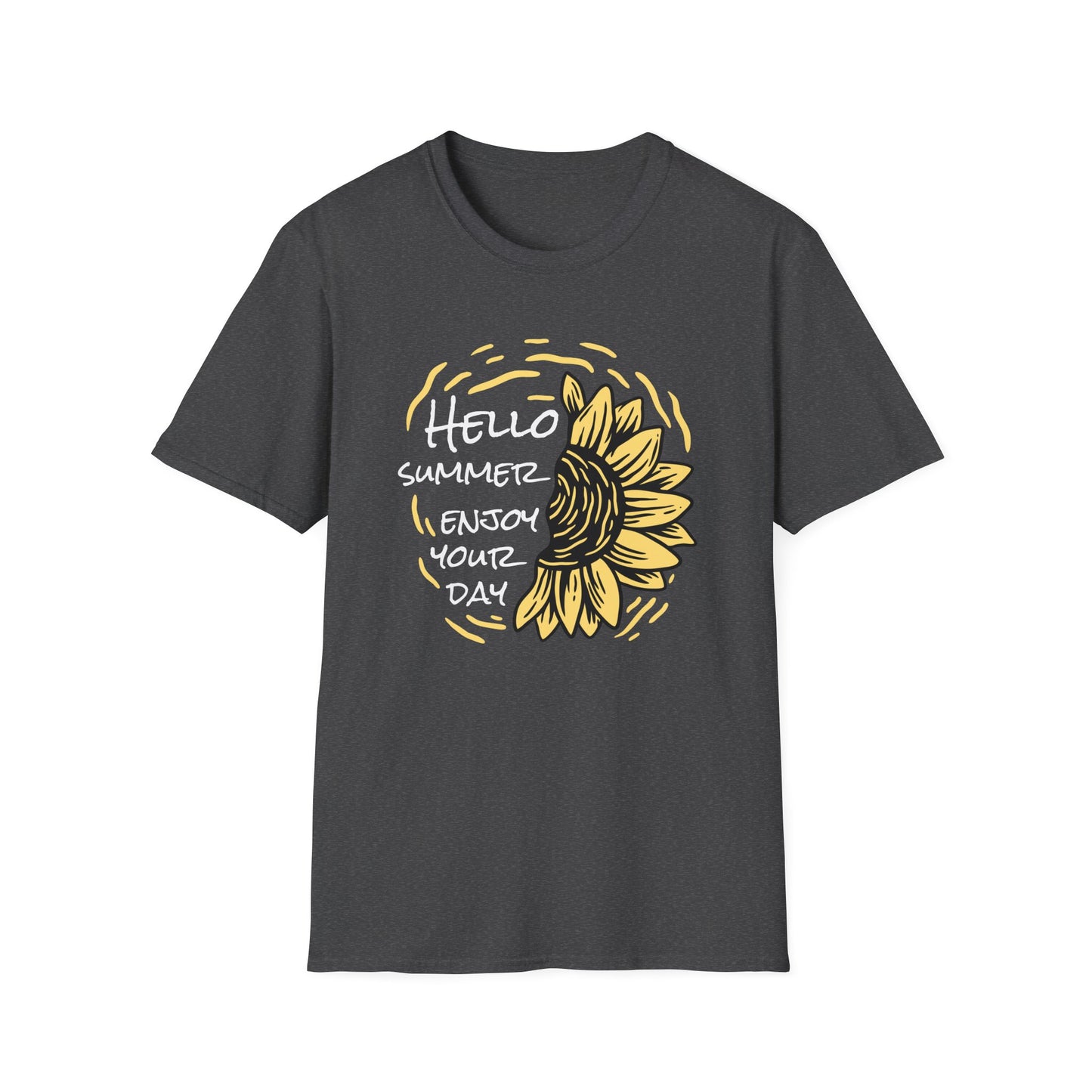 Radiant Half Sunflower T-Shirt | Unique Hand-Drawn Floral Tee for Sunny Vibes & Nature Lovers