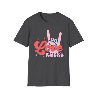 Epic Groovy 'Love Rocks' T-Shirt | Retro Rock On Hand Gesture Tee | Vibrant Vintage Music Lover Top