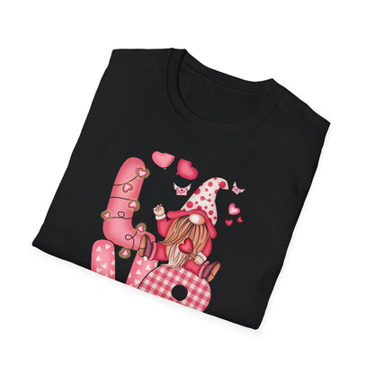 Charming Valentine's Gnome LOVE T-Shirt | Cute Hearts & Romantic Holiday Tee for Couples & Sweethearts