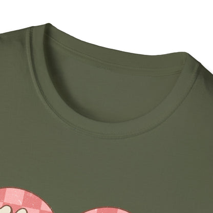 Trendy Heart Breaker T-Shirt - Sassy Leopard Print Lightning Bolt Checkered Heart Tee for Women