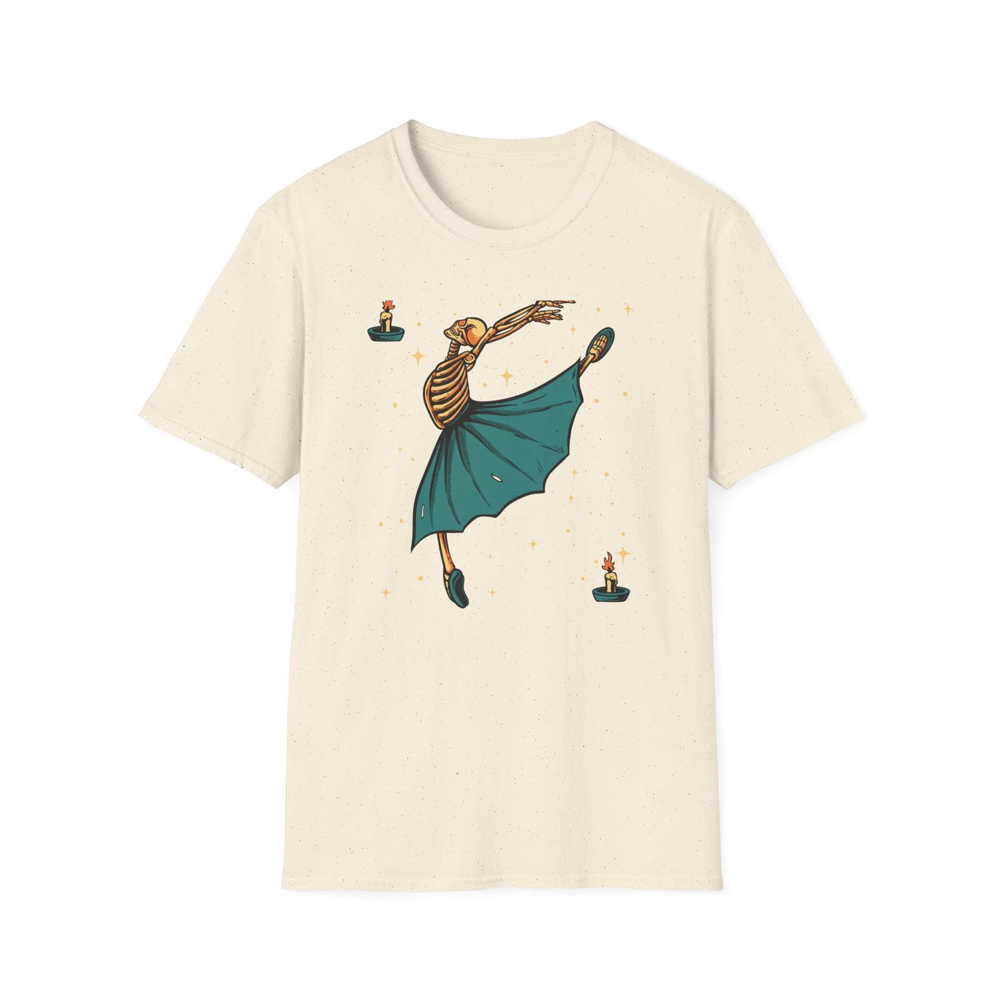 Enchanting Skeleton Ballerina T-Shirt | Mystical Dance Goth Tee | Unique Spooky Chic Apparel for Halloween & Beyond