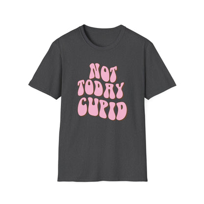 Sassy "NOT TODAY CUPID" Groovy T-Shirt | Retro Anti-Valentine's Day Tee | Fun Single Awareness Apparel