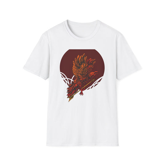 Fierce Mythical Raven Phoenix Warrior T-Shirt - Striking Tribal Art Statement Tee
