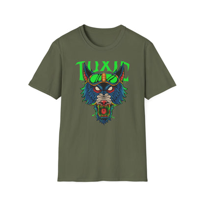 Vicious Toxic Wolf T-Shirt: Electrifying Rave Streetwear Tee with Neon Goggles – Unleash Your Edgy Style!