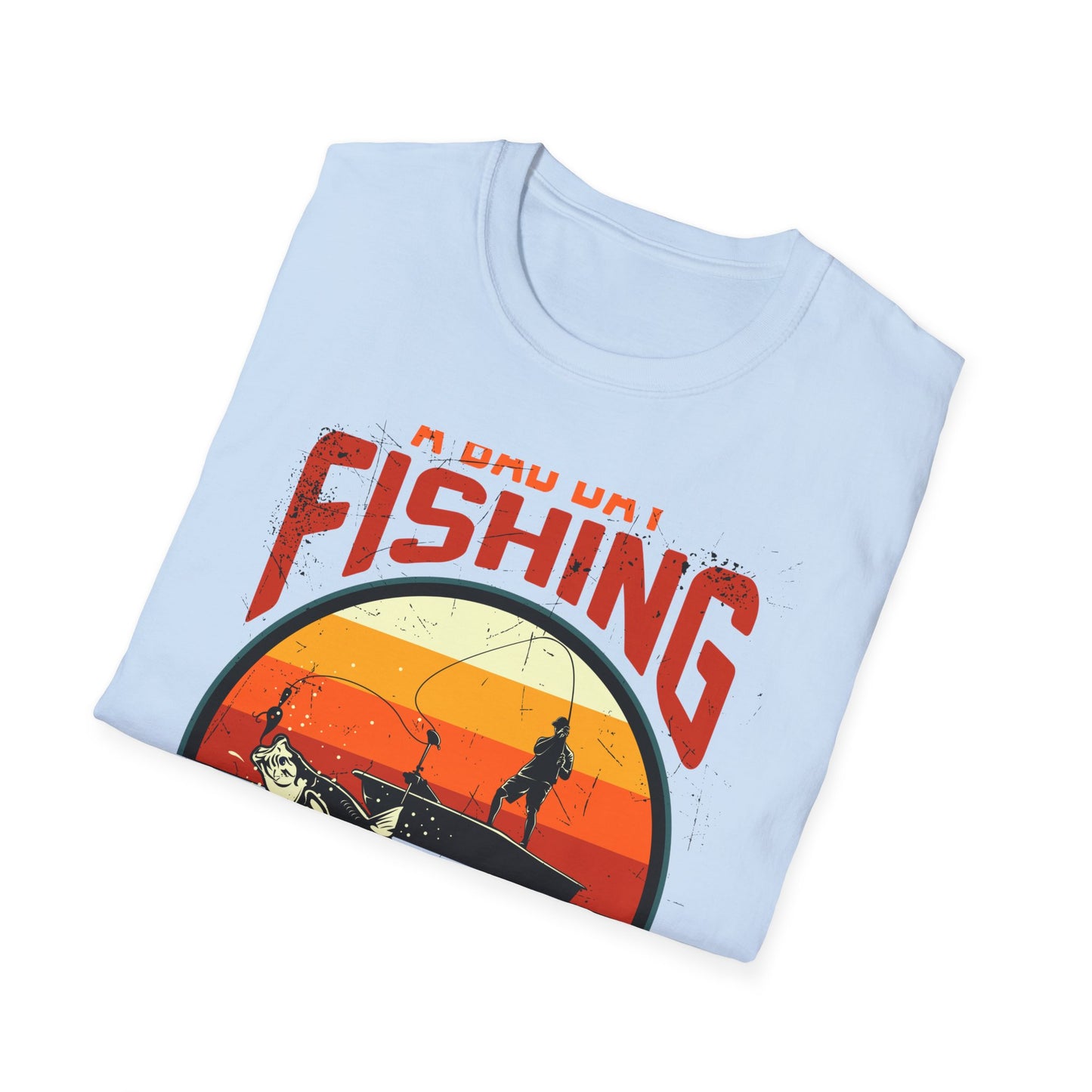 Hilarious "Bad Day Fishing" T-Shirt - Epic Angler Gift for Men & Women | Retro Sunset Bass Fishing Tee
