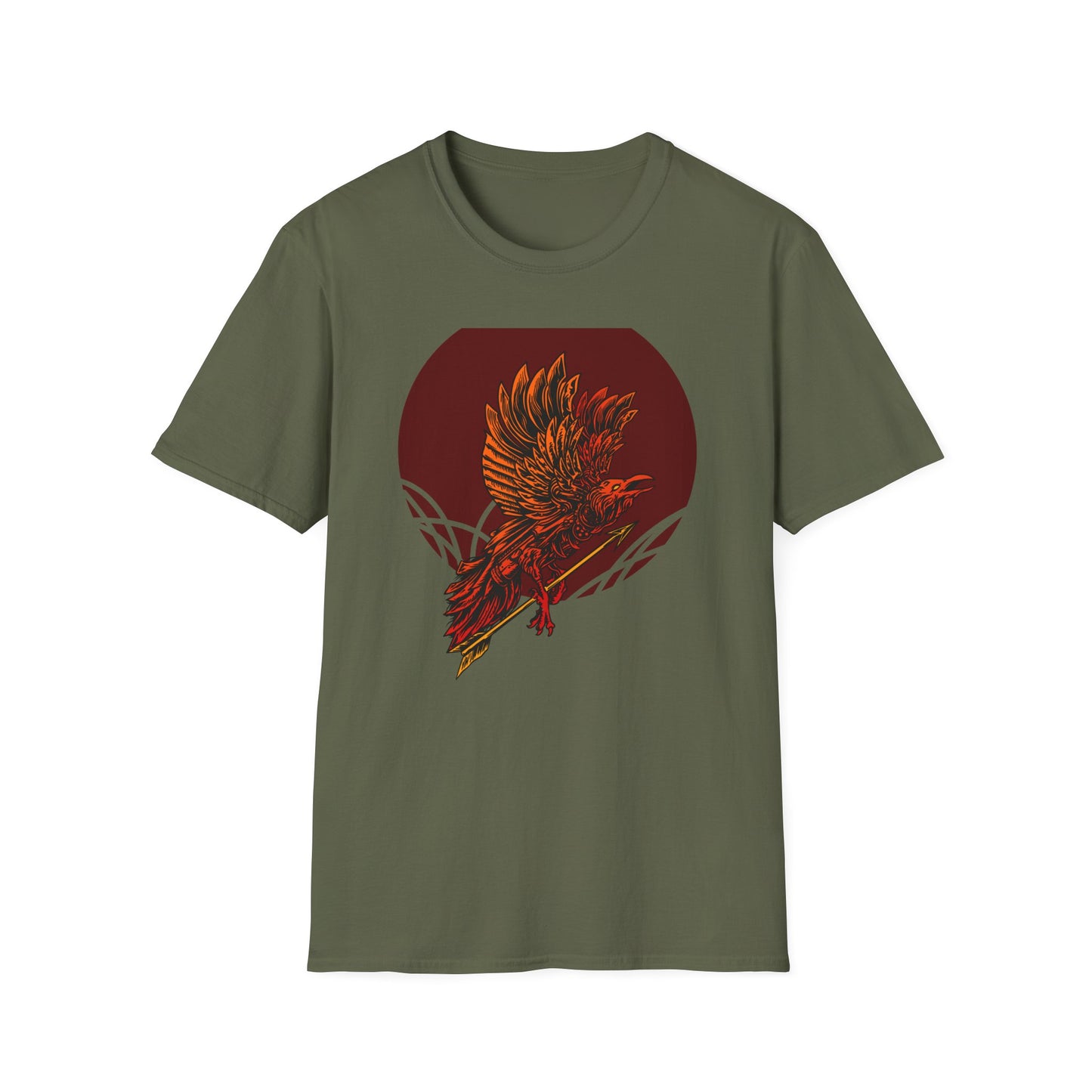 Fierce Mythical Raven Phoenix Warrior T-Shirt - Striking Tribal Art Statement Tee