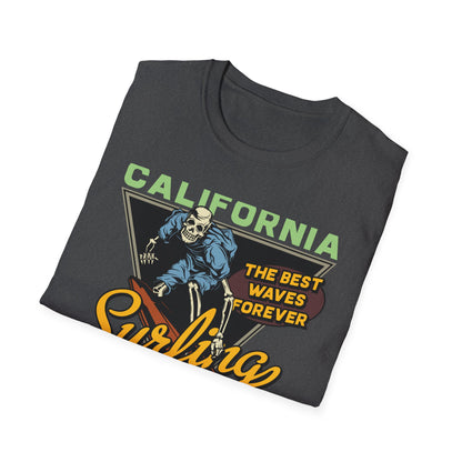 Rad Vintage California Skeleton Surfer T-Shirt - Ultimate Waves Paradise Tee