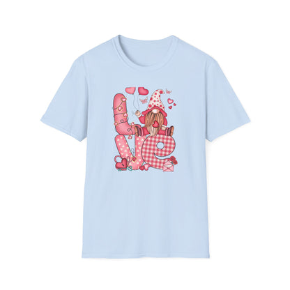 Charming Valentine's Gnome LOVE T-Shirt | Cute Hearts & Romantic Holiday Tee for Couples & Sweethearts