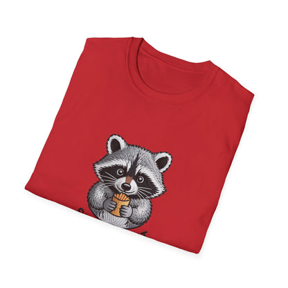 Epic Raccoon Snack T-Shirt | Funny 'Snack First Mood Second' French Fry Lover Tee | Adorable Animal Graphic Gift