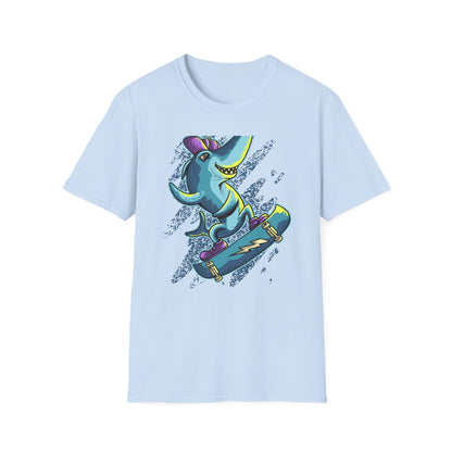 Epic Skater Shark T-Shirt | Rad Retro Skateboard Animal Graphic Tee | Cool Streetwear Apparel for Skate Lovers