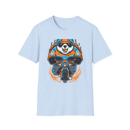 Epic Panda Biker T-Shirt! Cool Motorcycle Riding Animal Graphic Tee. Vibrant, Unique & Fun for Riders & Panda Lovers. Must-Have!