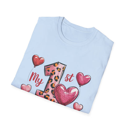 My 1st Valentine's Day Baby T-Shirt - Adorable Leopard Heart Infant Tee | Unique Milestone Gift