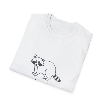 Hilarious Raccoon 'Snack Mode On' T-Shirt | Comfy Foodie Animal Tee | Unique Embroidered Look Gift for Snack Lovers