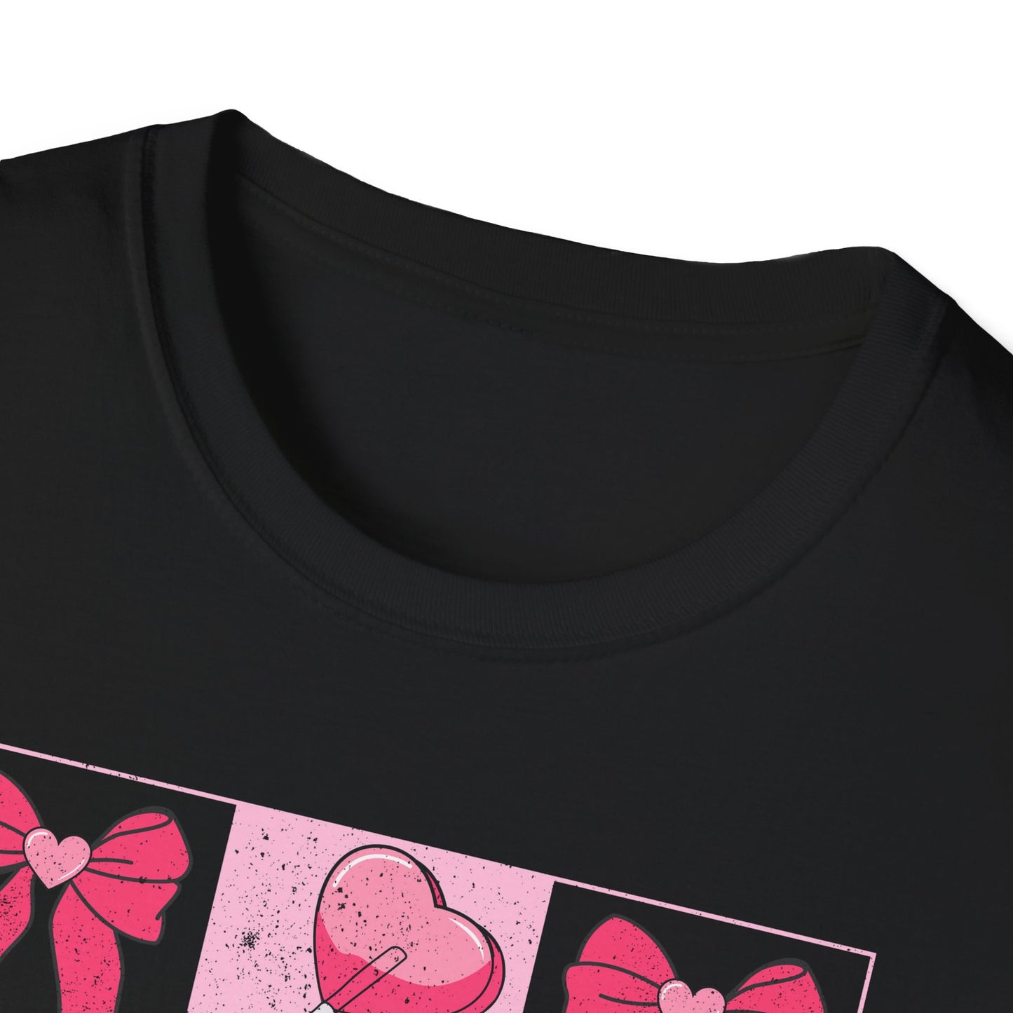 Distressed Pink Bows & Heart Lollipops T-Shirt | Sweet Grunge Love Core Aesthetic Tee for Women & Teens