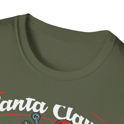 Epic Santa Biker T-Shirt - Cool Christmas Motorcycle Tee | Funny Holiday Rider Apparel Gift for Men & Women | 'Santa Is Coming To Town'