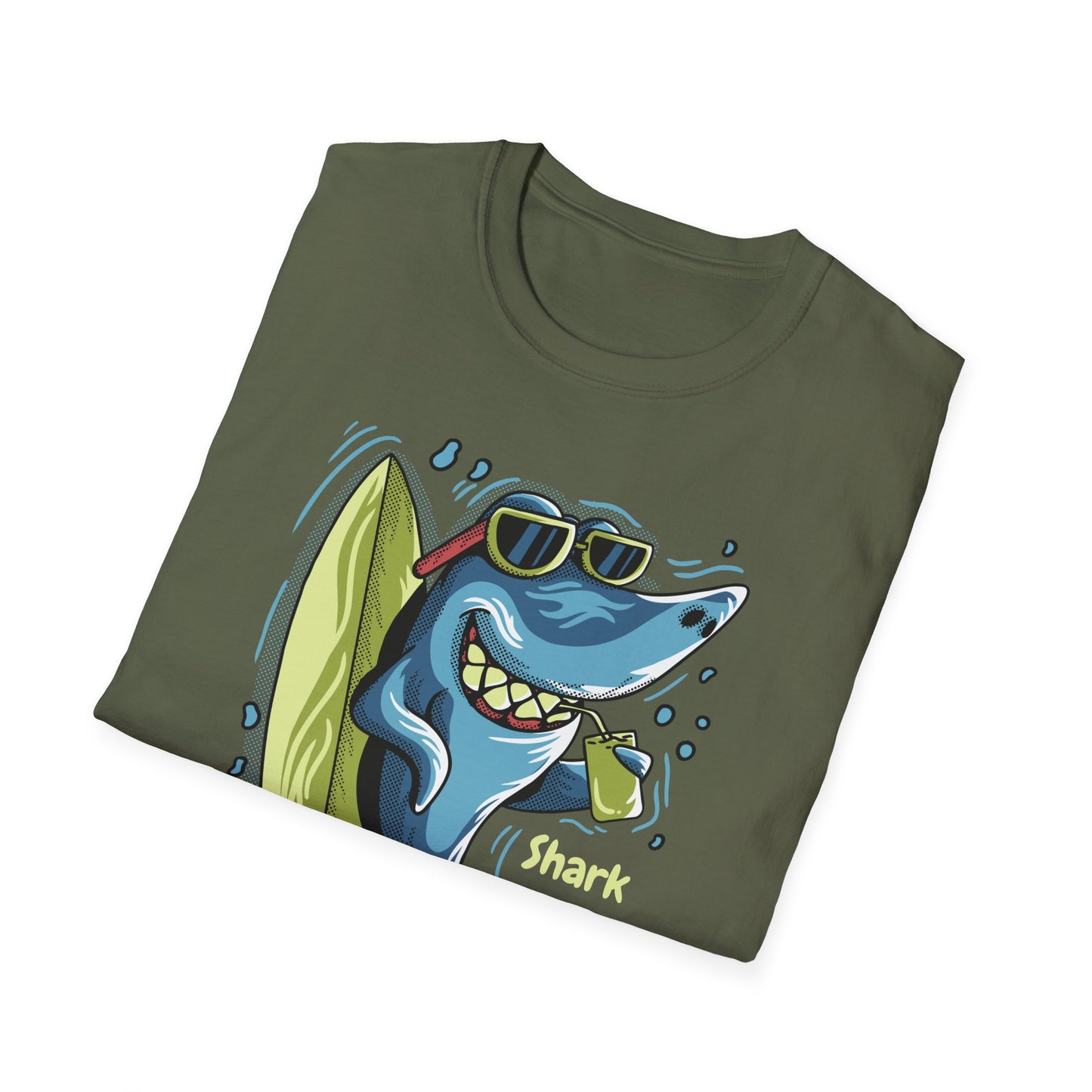 Chill Shark Summer Surfer T-Shirt | Funny Beach Vacation & Ocean Lover Tee | Awesome Ocean Vibes Gift for Men & Women