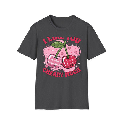 Sweet 'I Like You Cherry Much' T-Shirt | Adorable Retro Cherry Love Tee for Valentine's Day & Gifts