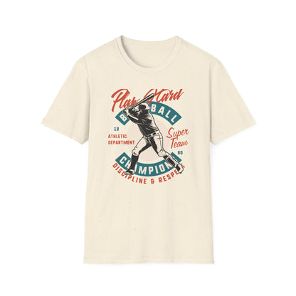 Classic Baseball Play Hard Champion T-Shirt | Vintage Athletic Department Super Team Tee | Dynamic Sports Fan Gift