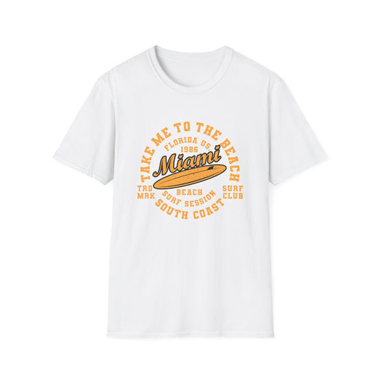 Vintage Miami Beach Surf T-Shirt | Retro Florida South Coast Vibe | Essential Summer Vacation & Surf Club Tee