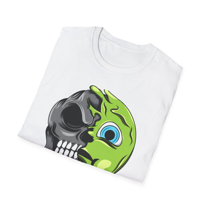 Epic Melting Skull & Slime T-Shirt - Vibrant Half-Skull Gooey Monster Graphic Tee for Edgy & Alternative Style