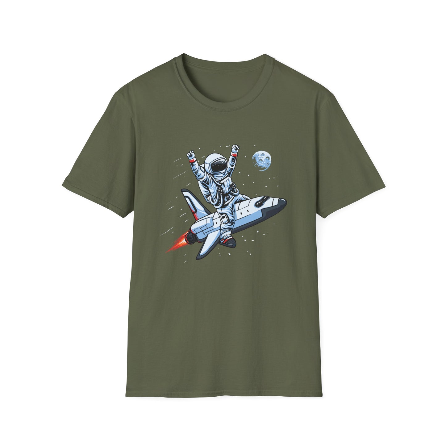 Blasting Off! Epic Astronaut Space Shuttle T-Shirt | Dynamic Galactic Adventure Tee for Space Lovers
