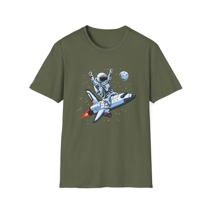 Blasting Off! Epic Astronaut Space Shuttle T-Shirt | Dynamic Galactic Adventure Tee for Space Lovers