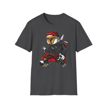 Epic Urban Mandalorian Graffiti Artist T-Shirt | Unique Sci-Fi Street Art Tee | Cool Bounty Hunter Fan Gift