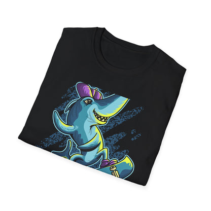 Epic Skater Shark T-Shirt | Rad Retro Skateboard Animal Graphic Tee | Cool Streetwear Apparel for Skate Lovers