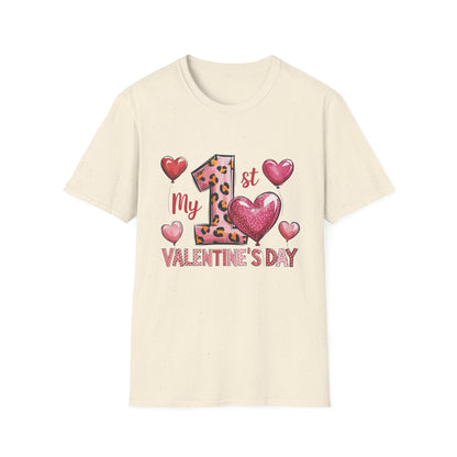 My 1st Valentine's Day Baby T-Shirt - Adorable Leopard Heart Infant Tee | Unique Milestone Gift