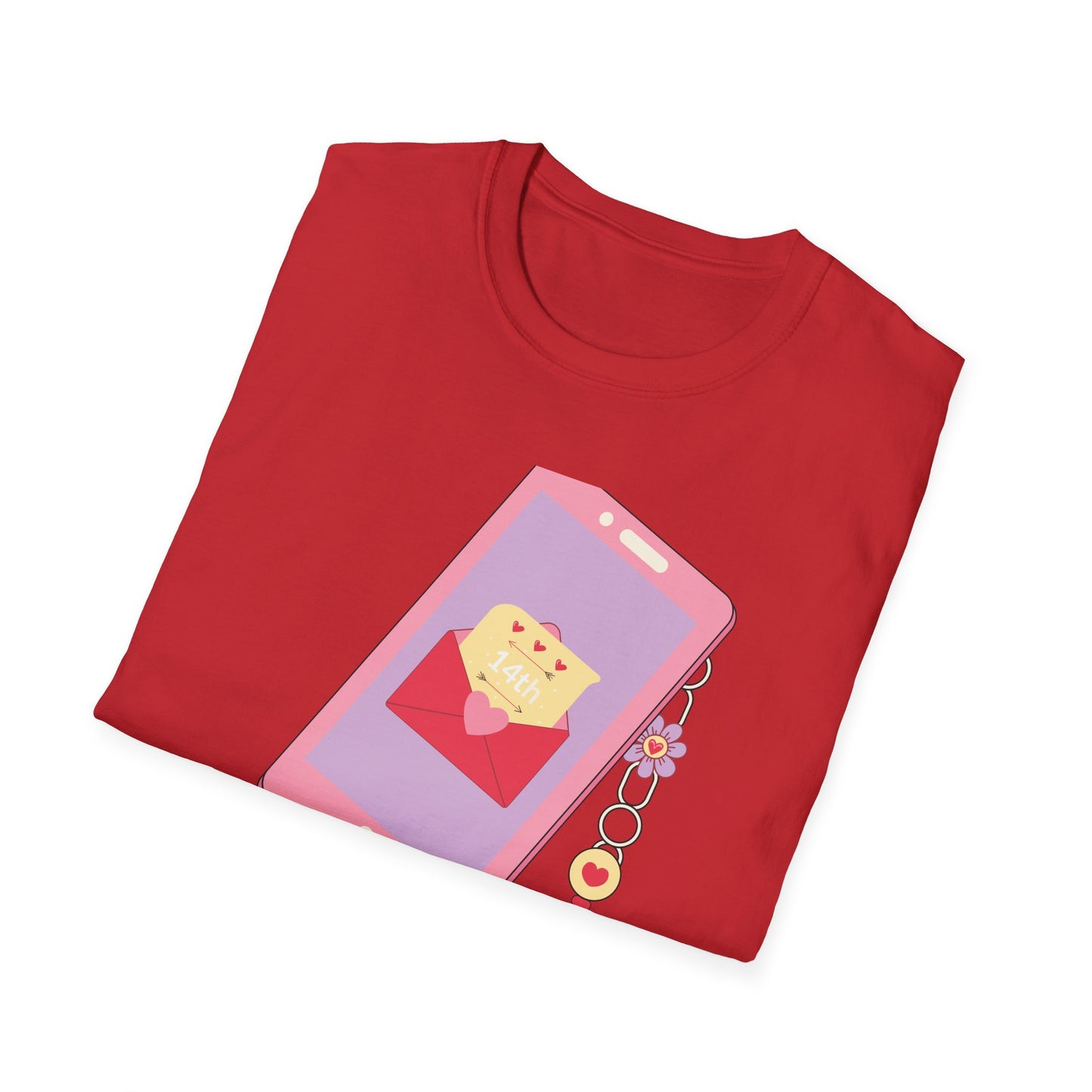 Sweet 'Call Me' Valentine's Day T-Shirt | Retro Love Letter Phone Tee | Adorable Romantic Gift for Her & Him