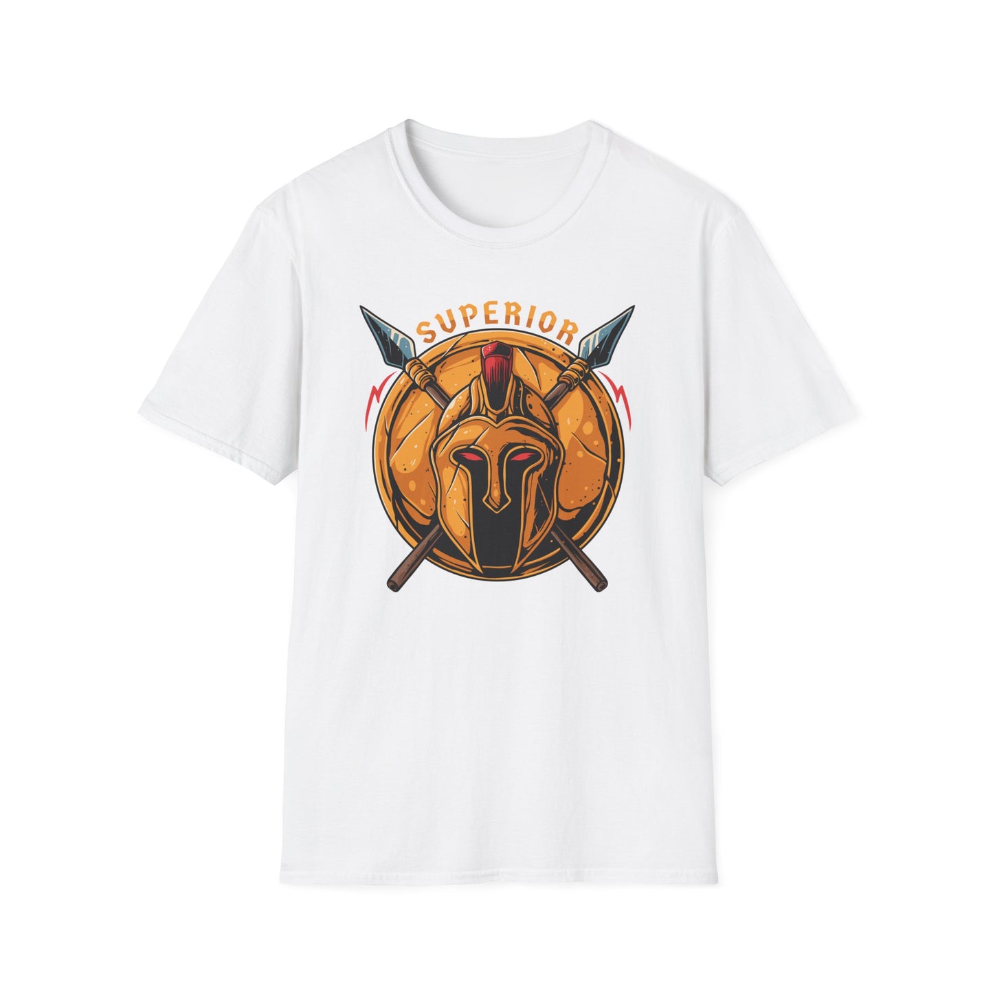 Superior Spartan Warrior T-Shirt: Epic Greek Helmet & Spears Design - Unleash Your Inner Strength