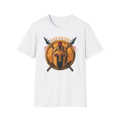 Superior Spartan Warrior T-Shirt: Epic Greek Helmet & Spears Design - Unleash Your Inner Strength