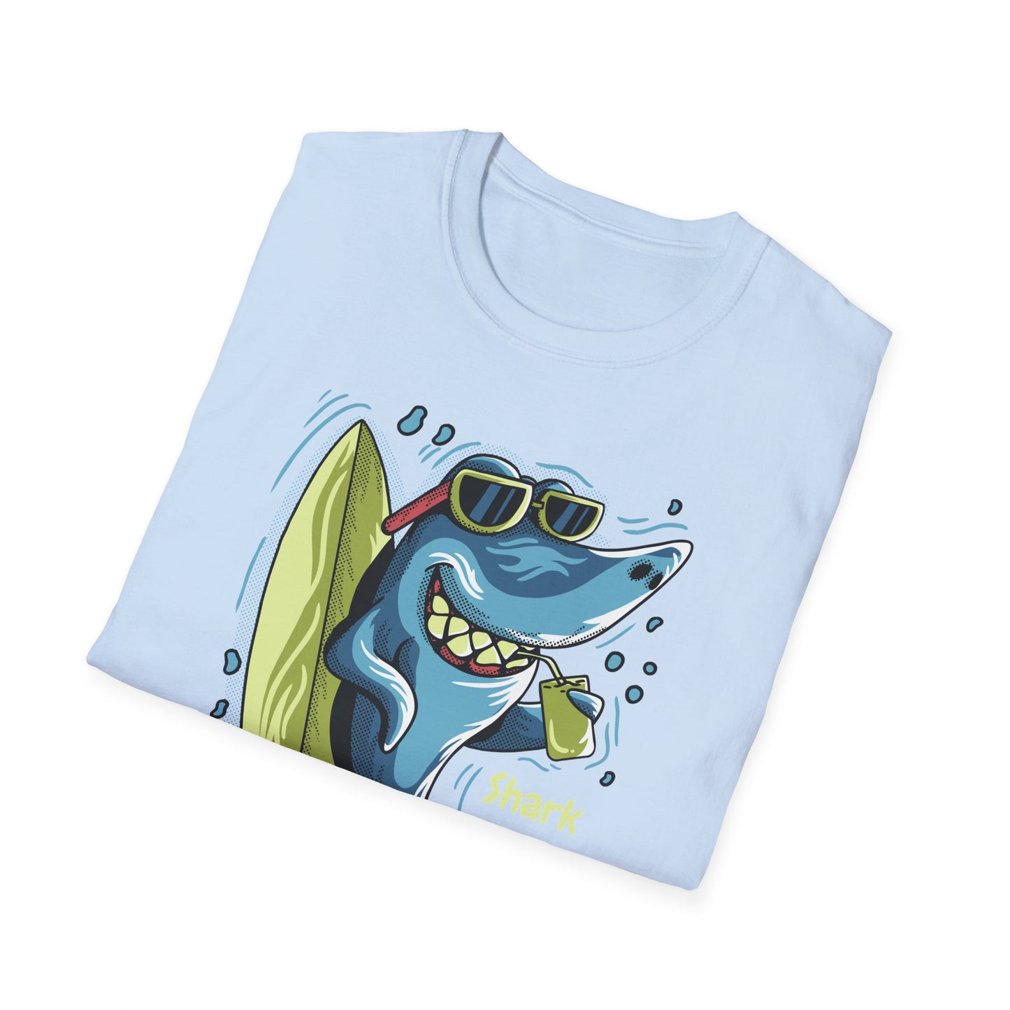 Chill Shark Summer Surfer T-Shirt | Funny Beach Vacation & Ocean Lover Tee | Awesome Ocean Vibes Gift for Men & Women