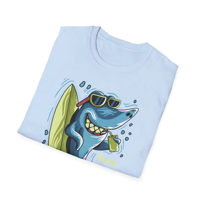 Chill Shark Summer Surfer T-Shirt | Funny Beach Vacation & Ocean Lover Tee | Awesome Ocean Vibes Gift for Men & Women