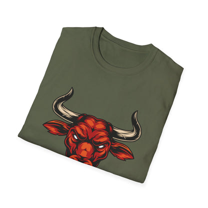 Fierce Red Bull Head T-Shirt | Powerful Animal Spirit Tee | Bold Strength & Determination Design for Men & Women