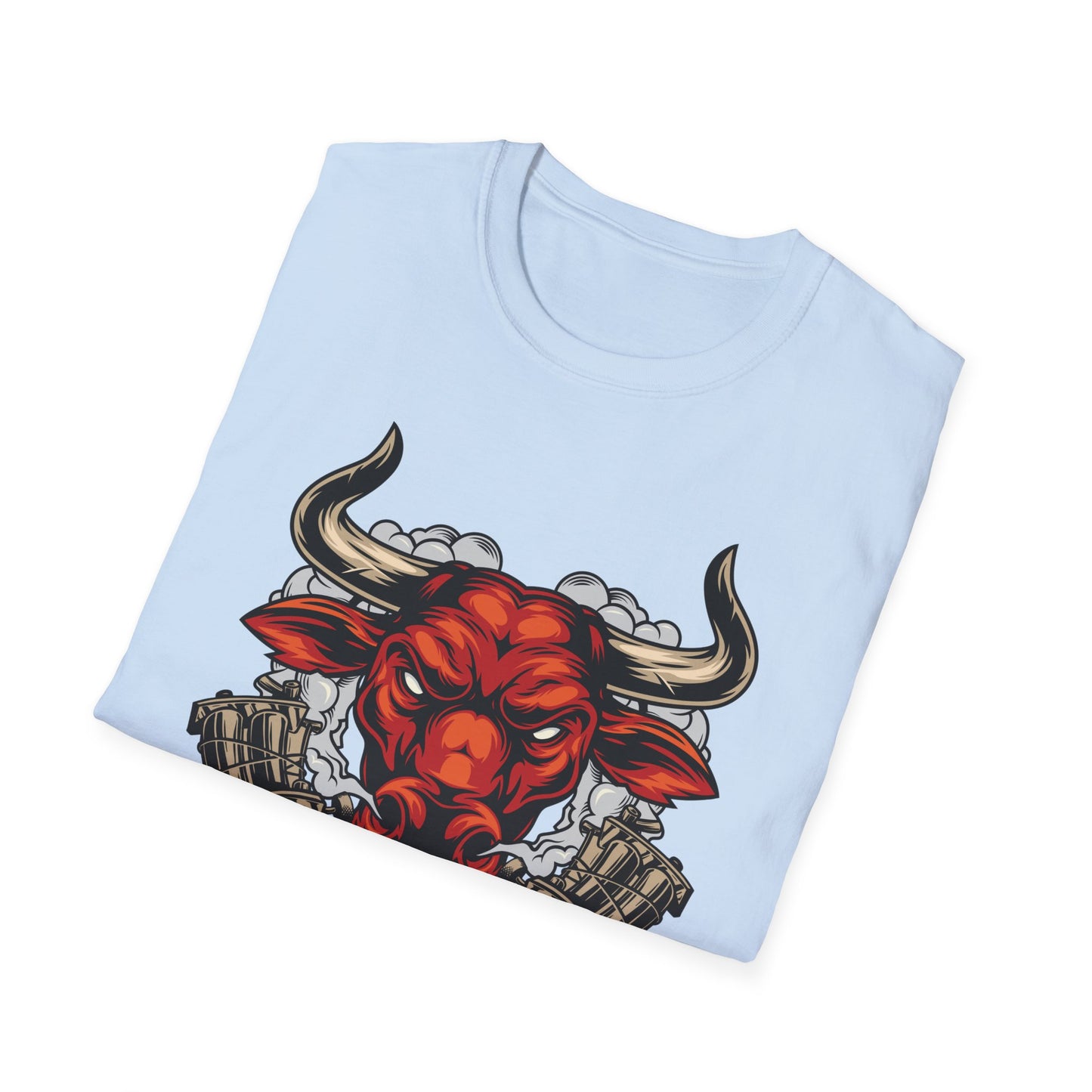Fierce Red Bull Tattoo Machine T-Shirt | Bold Ink Art Graphic Tee | Edgy & Powerful Apparel Gift