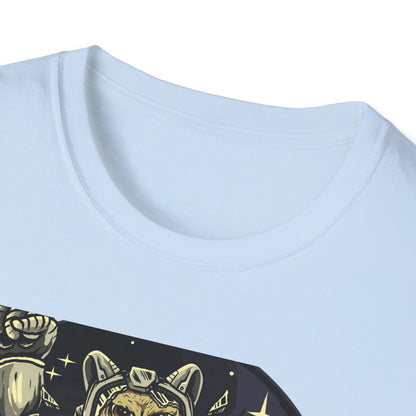 Gravity-Defying Astronaut Cat T-Shirt | Grumpy Space Kitty Tee | Unique Sci-Fi Animal Lover Gift