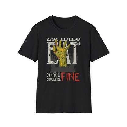 Hilarious Zombie 'Eat Fine' T-Shirt - Epic Horror Humor Tee for Undead Fans & Halloween