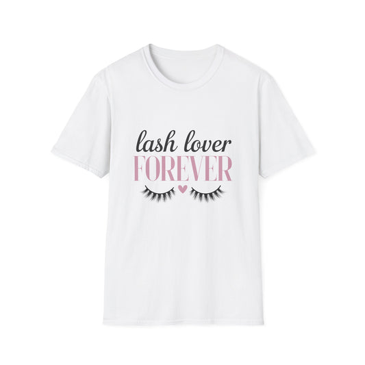 Chic Lash Lover FOREVER T-Shirt | Adorable Eyelash & Heart Tee for Beauty Enthusiasts & Makeup Artists
