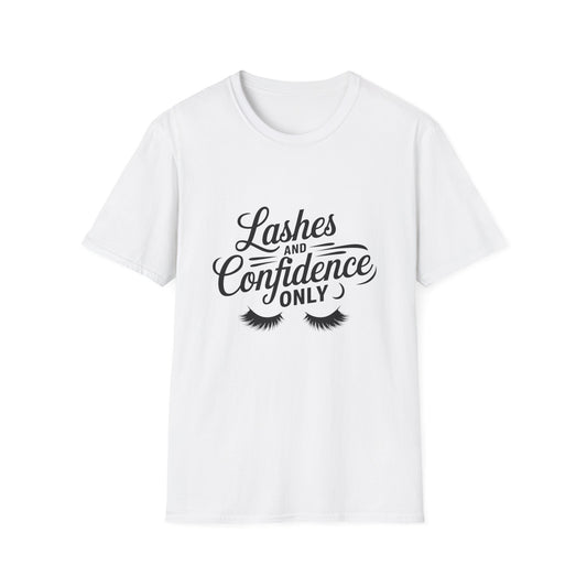 Empowering Lashes & Confidence T-Shirt | Chic Beauty Design Tee for Makeup Artists & Lash Techs