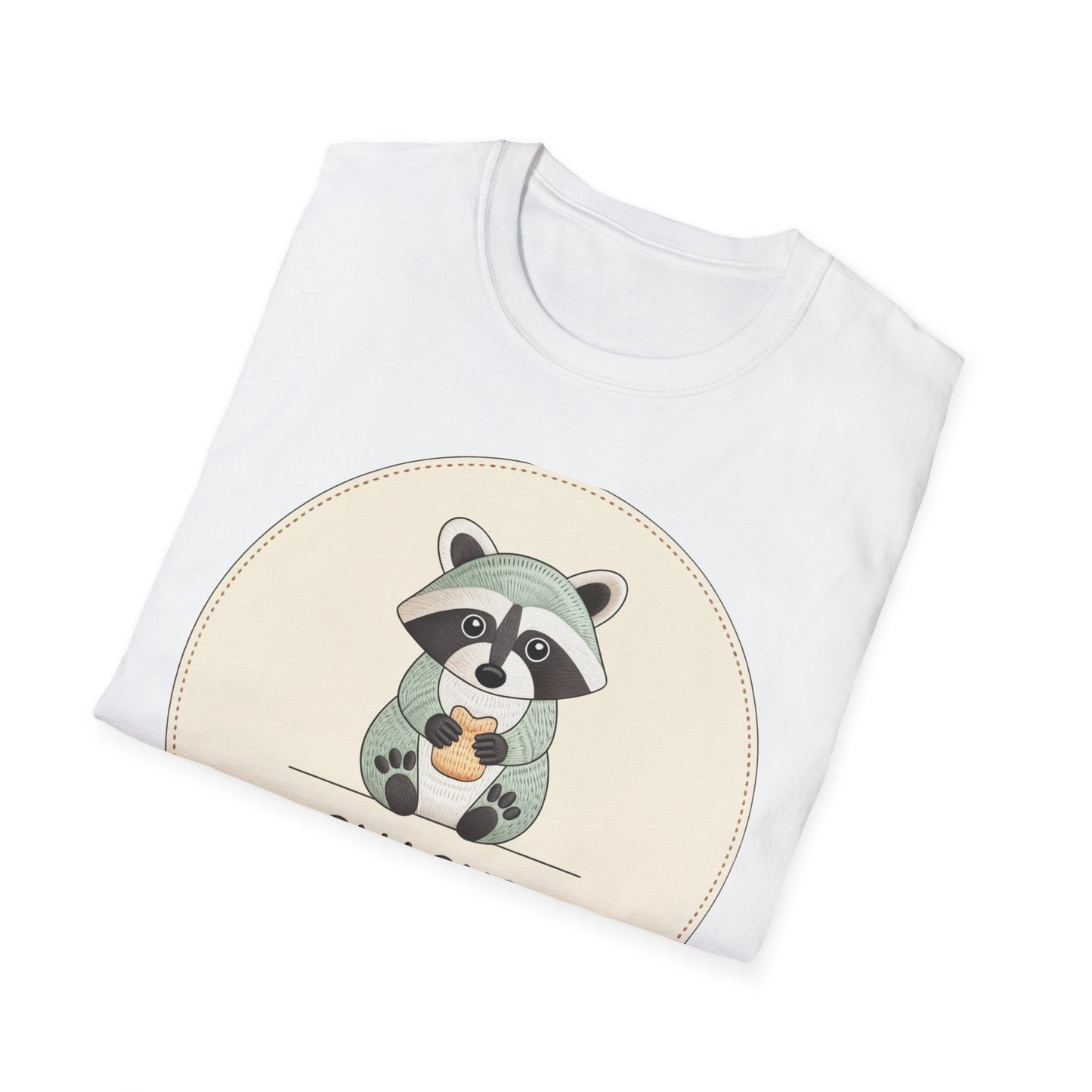 Snacks Keep Me Going Raccoon T-Shirt - Cute Funny Foodie Animal Tee for Snack Lovers & Lazy Day Comfort | Must-Have Gift
