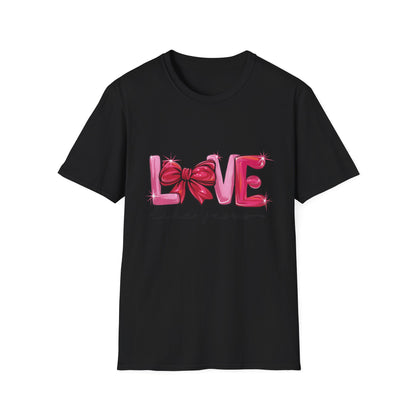 Sparkling LOVE Like Jesus T-Shirt | Vibrant Pink Bow Faith Tee | Women's Christian Inspirational Gift