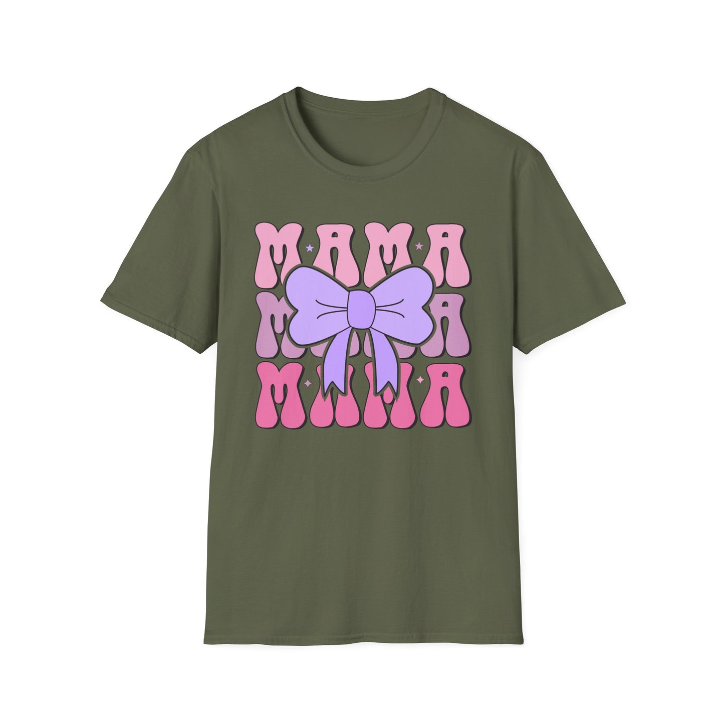 Trendy Groovy MAMA T-Shirt for Moms | Adorable Pink Purple Bow Tee | Perfect Mother's Day Gift for Her