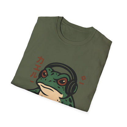 Dark Gamer Frog Headphones Graphic T-Shirt