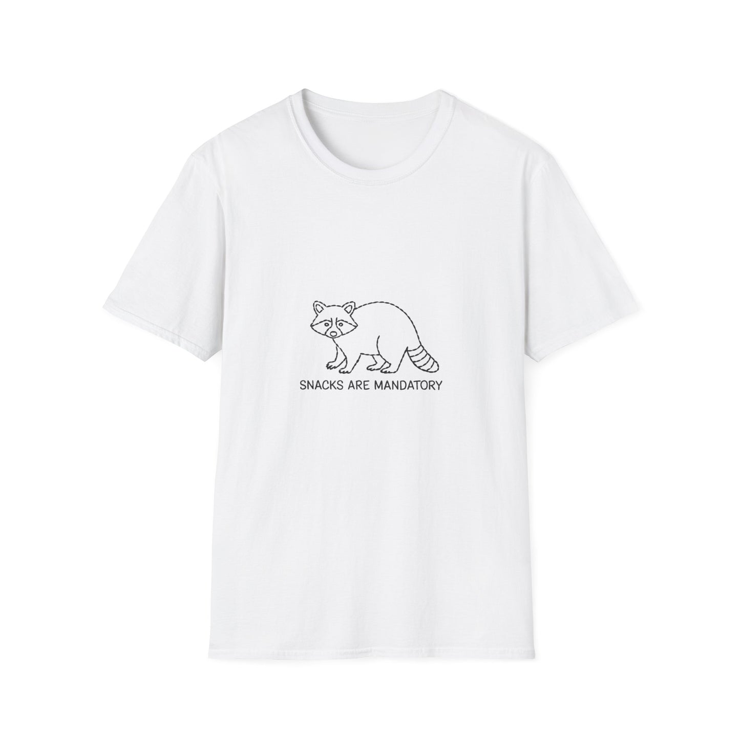 Hilarious Raccoon "Snacks Are Mandatory" T-Shirt | Funny Food Lover Tee | Cute Animal Gift