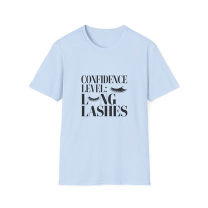Chic Confident Long Lashes T-Shirt for Women | Empowering Beauty & Eyelash Lover Tee | Glamorous Lash Tech Gift