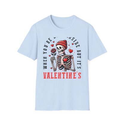 Awesome 'Dead Inside' Skeleton Valentine's T-Shirt | Unique Sarcastic Anti-Love Tee Gift for Emo & Goth Souls