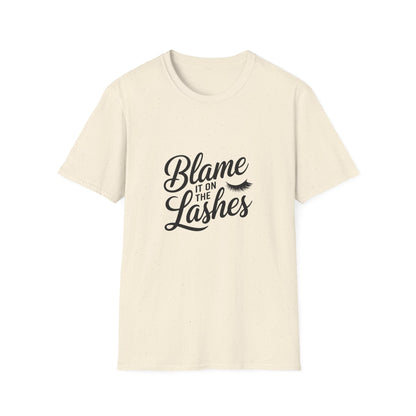Sassy "Blame It On The Lashes" T-Shirt | Funny Eyelash Lover & Lash Tech Gift Tee | Trendy Beauty Graphic Top