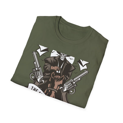 Legendary Wild West Skeleton Cowboy T-Shirt - Iconic American Legend & Vintage Outlaw Rider Tee for Men, Epic Western Culture Fan Gift