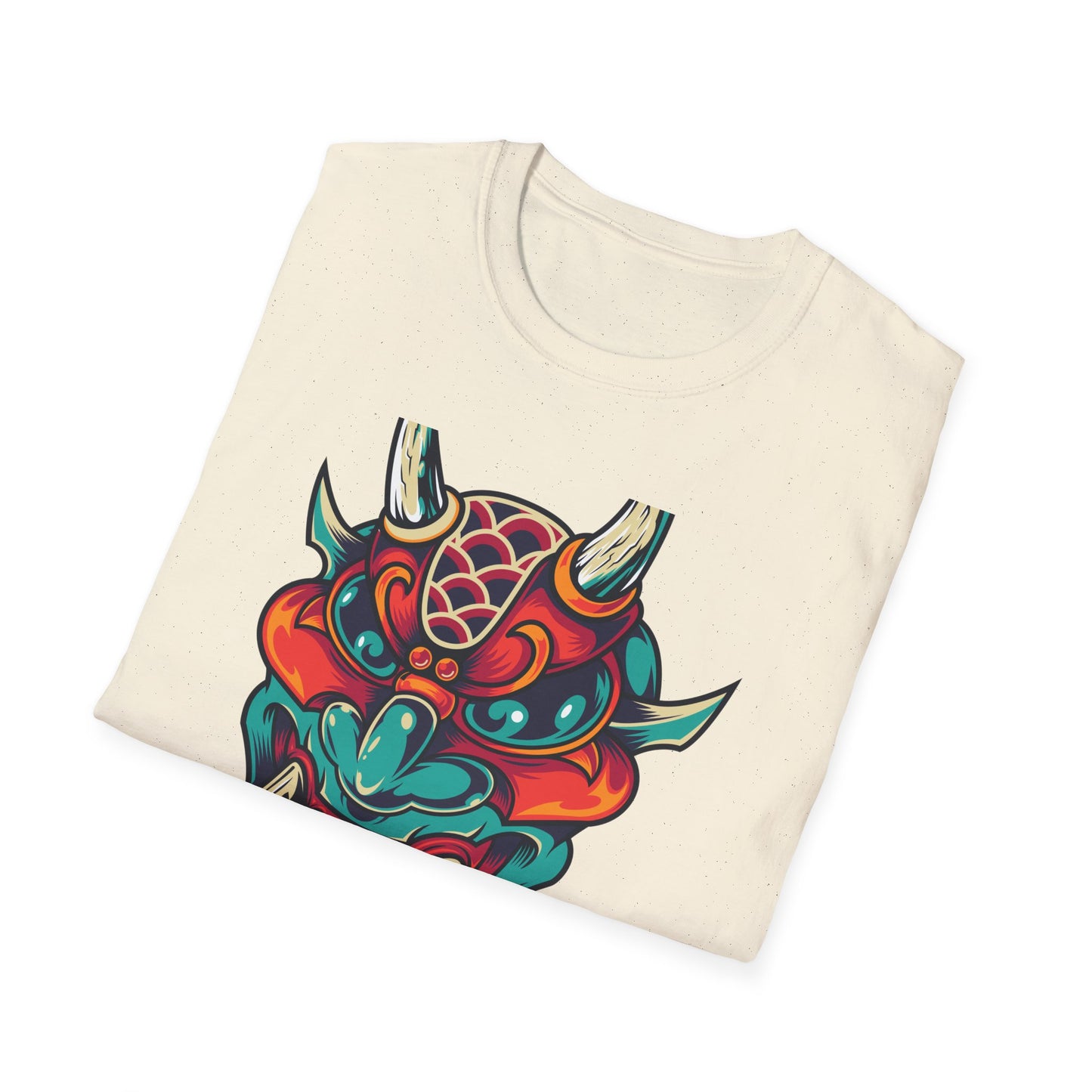 Epic Vibrant Japanese Oni Demon Mask T-Shirt | Mystical Hannya Culture Tee | Bold Streetwear Graphic Art